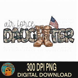 Air Force Daughter PNG: Patriotic Camo Design (Digital Download)