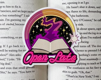 Open Late Sticker | Bookish Sticker | Kindle Sticker