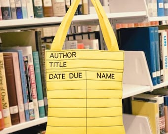 Library Card Tote Bag | Book Lover Tote | Literary Canvas Bag | Reader Gift