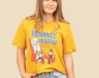 There's Romance in Books Tee | Bookish Tee | Bookish Shirt | Book Lovers Tee | Librarian Tee