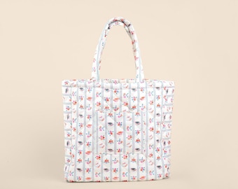 Floral Stacks Quilted Tote
