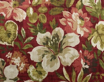 Kasmir Fabric Natchez Garden on Scarlet