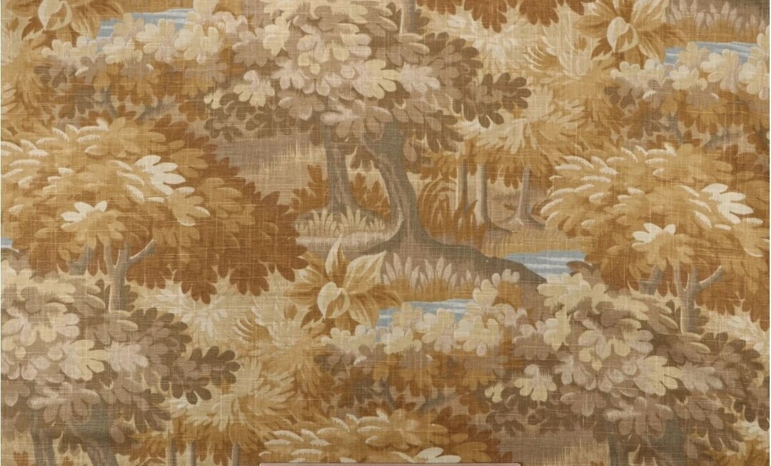 3 Robert Allen Fabric Remnants Scenic Flora in Golden, Folkland in