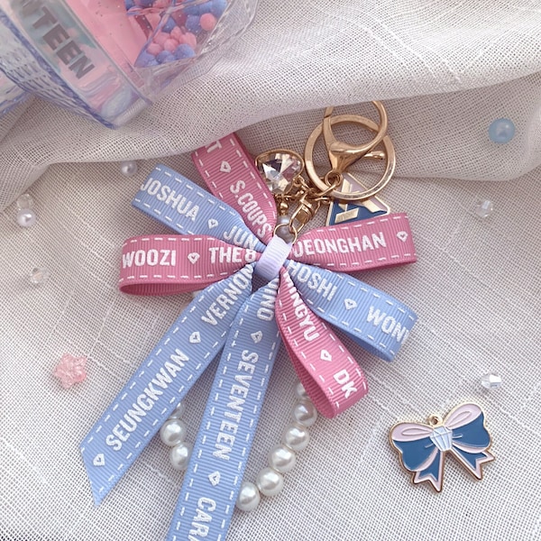 SEVENTEEN SVT Caratbong Ribbon Bow Keychain pendant light stick lanyard wristband Concert Accessory