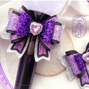 BTS Army Bomb light stick leather bow Kpop accessory - I Purple You Ver.