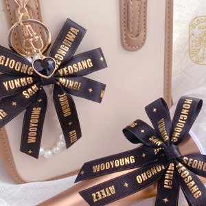 ATEEZ Ribbon Bow Keychain Concert Accessory ATINY LIGHTINY Etsy