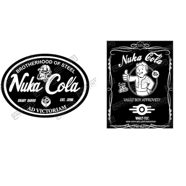 Both Fallout Flask files Nuka Cola and Brotherhood of Steel. Lightburn ready plus .svg and .png