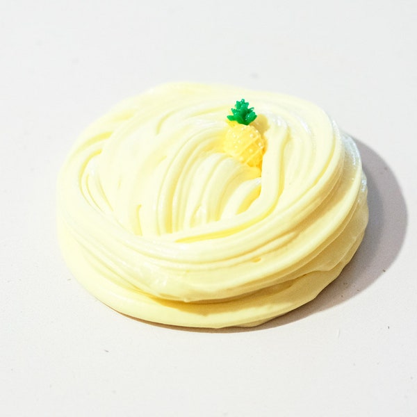 PINEAPPLE SLIME ~ clay/butter slime, scented, included charm, 6 oz, asmr/stress relieving/satisfying ~