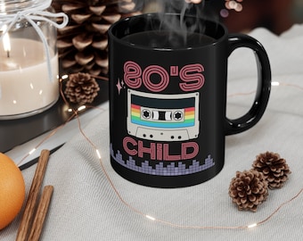 80's Child Retro Black Mug
