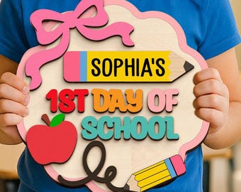 Gepersonaliseerd bord eerste schooldag, bord laatste schooldag, aangepast naambord, bord kleuterschool terug naar school, bestuur 1e schooldag