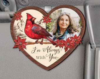 Custom Photo Car Visor Clip, Memorial I Am Always With You Visor Clip, Drive Safe Memorial, Dad Picture, Loss Of Father, In Loving Memory