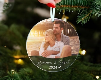 Personalized Photo Ornament, Custom Picture Ornament, Couple Ornament, Couples Gifts, Unique Christmas Ornament, Keepsake Ornament