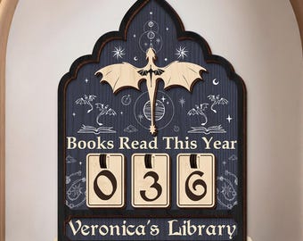 Personalized Book Read This Years, Night Court Books Tracker, Book Read Tracker, Custom Bookshelf Counter,Bookish Decor,Fantasy Book Counter