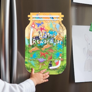 Barattolo di ricompensa dei dinosauri, tabella delle ricompense per bambini piccoli, addestramento al vasino, barattolo di ricompensa per la classe, barattolo di buona condotta, barattolo di gentilezza, barattolo di comportamento dei bambini