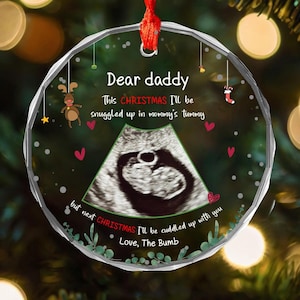 Ultrasound Ornament 2024, Baby Announcement Ornament, Personalized Bumps First Xmas Ornament, Sonogram Pregnancy Announcement, Baby Arriving