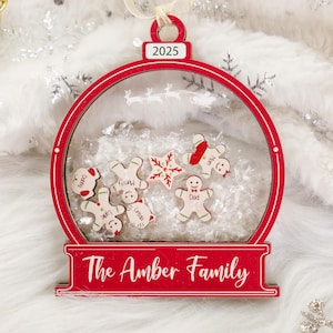 Family Shaker Ornament Personalized, Gingerbread Family Christmas Ornament, Family Ornament 2024, Grandma&#39;s Perfect Batch, Cookie Ornament