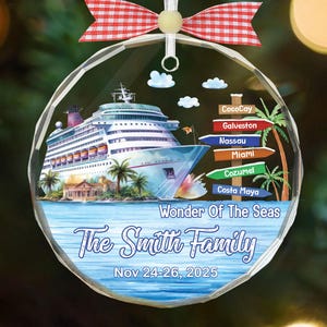 Custom Travel Adventure Ornament,Cruise Adventure Traveling Destination Christmas Ornament,Family Trip,Traveler Gift,Cruise Ship Vacation