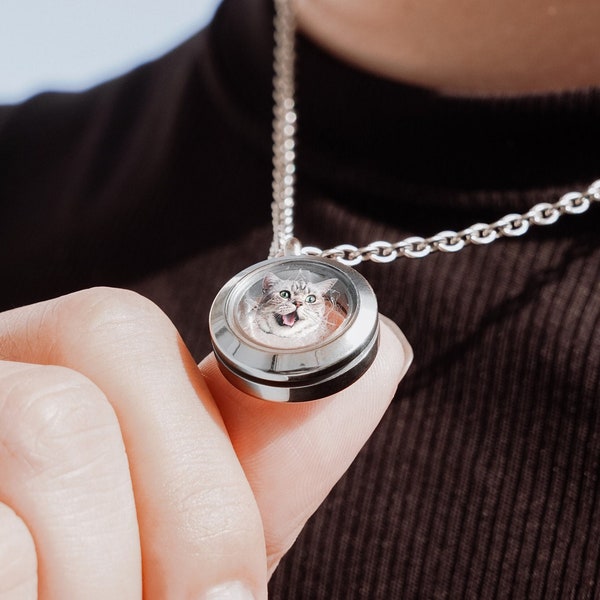 Haustier Pelz Medaillon Halskette, Haustier Haar Andenken, Hund Haar Medaillon Halskette, Hund Katze Gedenkstätte, Haustier Verlust Geschenk, Haustier Gedenkschmuck Schmuck