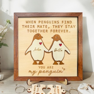 Personalized Penguin Couple Romantic, Penguin Gifts, Personalised You&#39;re My Penguin, Gift For Him, Her, Gift for Girlfriend, Boyfriend Gifts