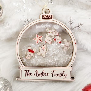 Gingerbread Family Ornament Personalized, Shaker Ornament, Cookie Ornament Gift for Christmas, Ornament 2024, Shake Ornament, Family Gift
