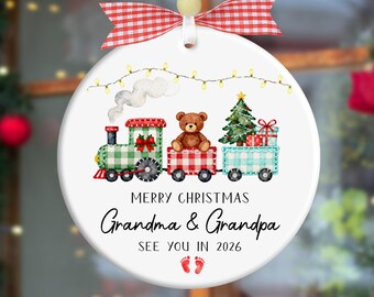 Custom New Baby Christmas Ornamen, Promoted to Grandparents Ornament, Pregnancy Announcement Reveal, New Grandparent, 1st Christmas Gifts