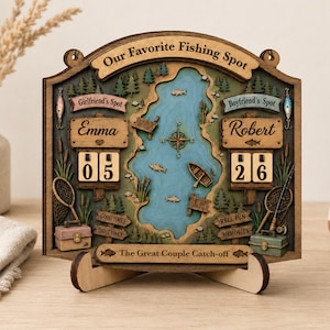 Personalized Our Fishing Competition Tracker, Fishing Scoreboard, Fish Caught This Year Counter, Bestfriend Fishing Gift, Fisherman Gift