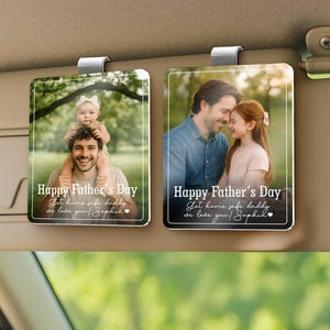 Fathers Day Gift For Dad, Custom Dad Photo Car Visor Clip, Drive Safe Daddy, Husband Gift Drive Safe Sun Visor Clip, Dad Car Accessories
