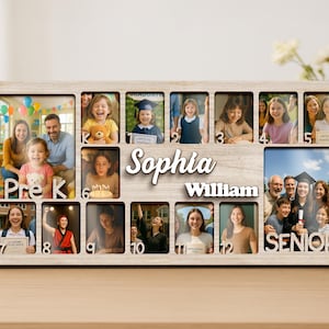 Custom School Years Photo Frame,Pre K to Graduation School Picture Frame,Birth to Graduation,Grade School Photo Frame, Senior Picture Gift