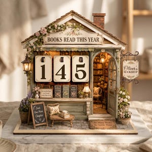 Tracker di lettura personalizzato per libreria, cartello personalizzato con i libri letti quest'anno, contatore di libri in legno, decorazione per amanti dei libri, tracker personalizzato per la biblioteca