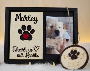 Custom Pet Memorial Picture Wood Frame, Pet Name Sign, Loss of Dog, Cat Loss Gift, Pet Loss, Pet Lover Gift, Dog Keepsake, Pet Photo Frame
