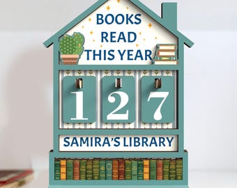 Custom Books Read Tracker,Cozy Books Read This Year Counter,Book Lover,Reader Gift,Library Bookshelf Decor,Book Tracker,Bookish,Book End