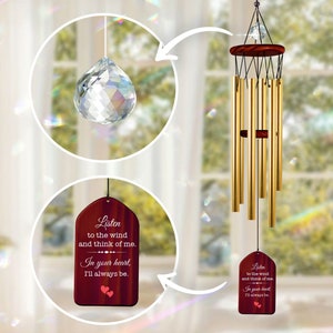 Memorial Wind Chime, Memorial Gifts, Listen to the Wind and Think of Me, Sympathy, Memory Windchime, Bereavement Gift, In Memory of