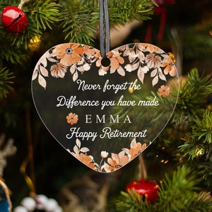 Happy Retirement Ornament, Funny Retirement Gift, 2024 Retiree Boss, Personalized Retirement Gift for Women, Retired Coworker Gift Ideas