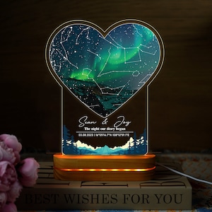 Personalisierte Sternenkarte Nachtlicht für Paar, Geschenk, Himmlische Karte Nachtlicht, Sky Star Nachtlicht, Acryl Geschenk für sie, für ihn