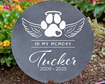 Personalized Custom Dog Cat Memorial Headstone,Paw Prints Pet Memorial Garden Stone,Dog Memorial Sympathy Gift,Pet Cemetery Marker,Pet Loss