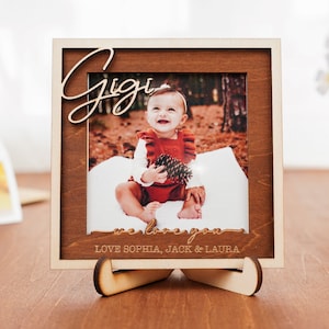 Personalized Photo Frame, Custom Wood Picture Frame, Couple Picture Frame, Engagement Frame, Gift For Family, Gift for Mom, Gigi, Nana Gifts