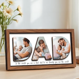 Marco de fotos personalizado para papá, regalo para el Día del Padre, primer Día del Padre, letrero con foto para papá, regalos para papá, regalo para abuelo.