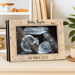 Baby Arriving Photo Frame, Pregnancy Announcement, Ultrasound Frame Reveal, Due Date, Baby Bump, Mum To Be Gift, Ultrasound Reveal Gift