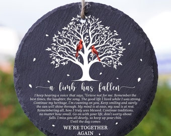 A Limb Has Fallen Memorial Garden Stone, Sympathy Gift, Slate Grave Marker, Keepsake, Remembrance, Bereavement Gift, Loss of a Loved One