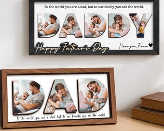 Gepersonaliseerde fotobord voor papa, fotolijst voor papa, Vaderdag cadeau fotolijst, eerste Vaderdag, cadeaus voor papa, opa cadeau