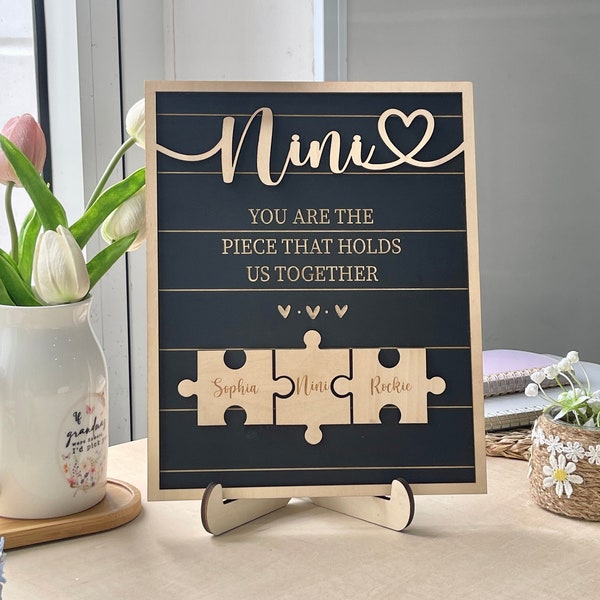 Personalized Gift For Grandma, First Mom Gift, Gift For Nana, Custom Mom Name Puzzle Frame, Family Name Signs, NiNi Gift, Mumi Birthday