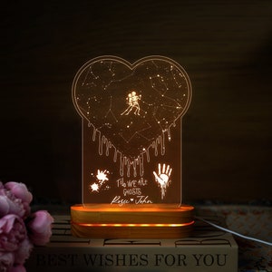 Luz nocturna de Halloween con esqueleto bailando, hasta que seamos fantasmas, regalo de aniversario personalizado, regalo de boda de Halloween, hasta que la muerte nos separe