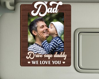 Custom Photo Car Visor Clip, Fathers Day Gift for Dad, Dad Gifts from Kids, Personalized Gift for Grandpa, Dad Birthday Gifts