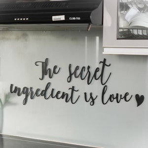 The Secret Ingredient Is Love Metal Sign, Dining Room Wall Art, Metal Kitchen Sign, Kitchen Wall Decor, Kitchen Metal Wall, Homecooking sign