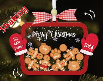 Personalized Gingerbread With Hat Family Christmas Ornament, Family Ornament 2024,4D Cookie Ornament,Christmas Gift,Family Ornament With Pet