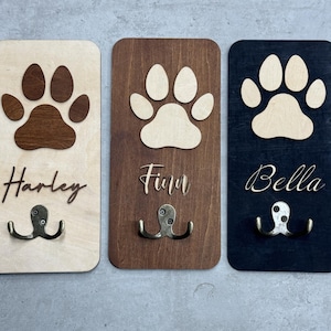 Custom Pet Leash Holder,Pet Gift Pet Name Decor,Pet Leash Hook with Name,Mudroom Hook,Dog Hanging Sign,Dog Butt Leash Holder,Pet Lover