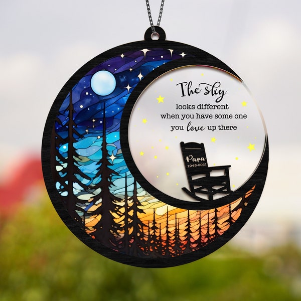 The Sky Looks Different Suncatcher Memorial, Memorial Gift, Sympathy Gift, Loss Of Father, In Loving Memory, Bereavement Gift, Loss of Mom