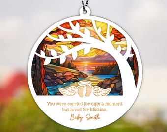 Sleeping Baby Memorial Suncatcher, Loss Baby Sympathy Gift, Born Into Heaven, Grieving Gift, Infant Loss, Pregnancy Nancy, Loss Keepsake