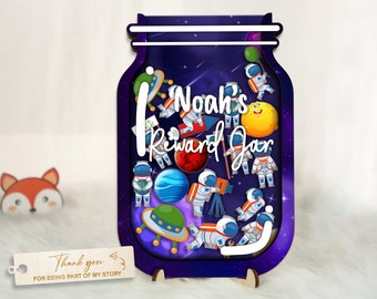 Astronaut Reward Jar, Space Planets Token, Chore Chart, Good Behaviour Gift, Teacher Reward Jar, Teacher Gift, Magnetic Reward Jar