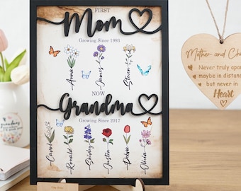 Mom Sign, First Mom Now Grandma Sign, Gift for Mom, Nana Gifts, Mum Gifts, Granny, Grandmother Gifts, Gift from Kids Husband, Christmas Gift